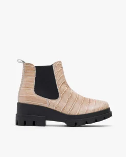 Botas Y Botines*Cuplé Abotinado Elastico Napa Coco Rosa