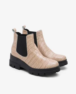 Botas Y Botines*Cuplé Abotinado Elastico Napa Coco Rosa