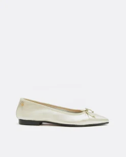 Mocasines Y Bailarinas*Cuplé Bailarina Punta Fina Napa Platino