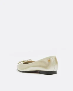 Mocasines Y Bailarinas*Cuplé Bailarina Punta Fina Napa Platino