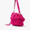 Bolsos Mano*Cuplé Bandolera Bolas Rafia Fucsia