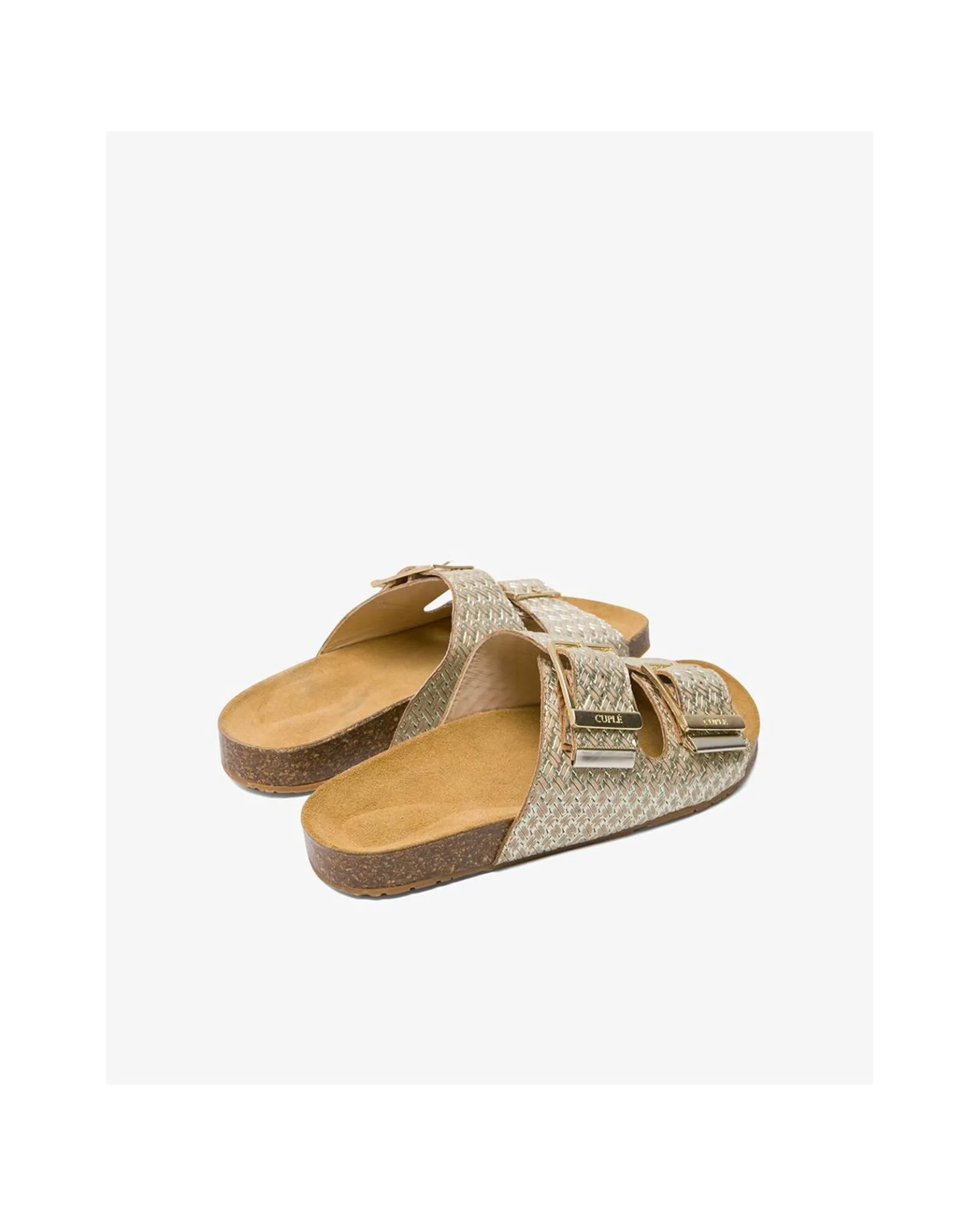Sandalias*Cuplé Bio Hebillas Trenzado Oro