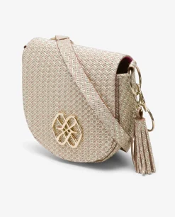 Bandoleras*Cuplé Bolso Bandolera Borlas Piel Trenzada Oro