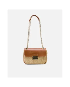 Shoppers Y Bolsos Hombro*Cuplé Bolso Caja Pequeno Rafia Beig