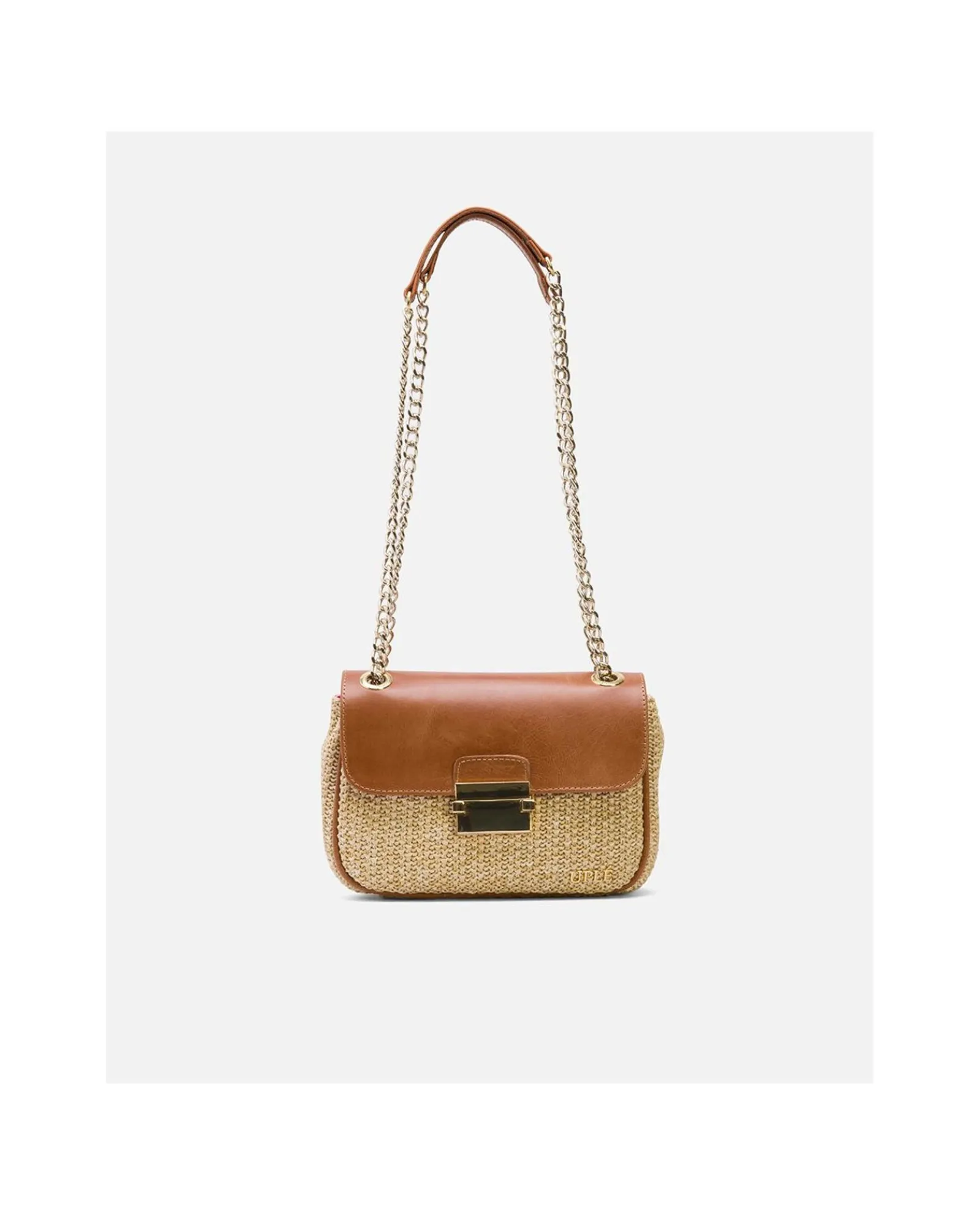 Shoppers Y Bolsos Hombro*Cuplé Bolso Caja Pequeno Rafia Beig
