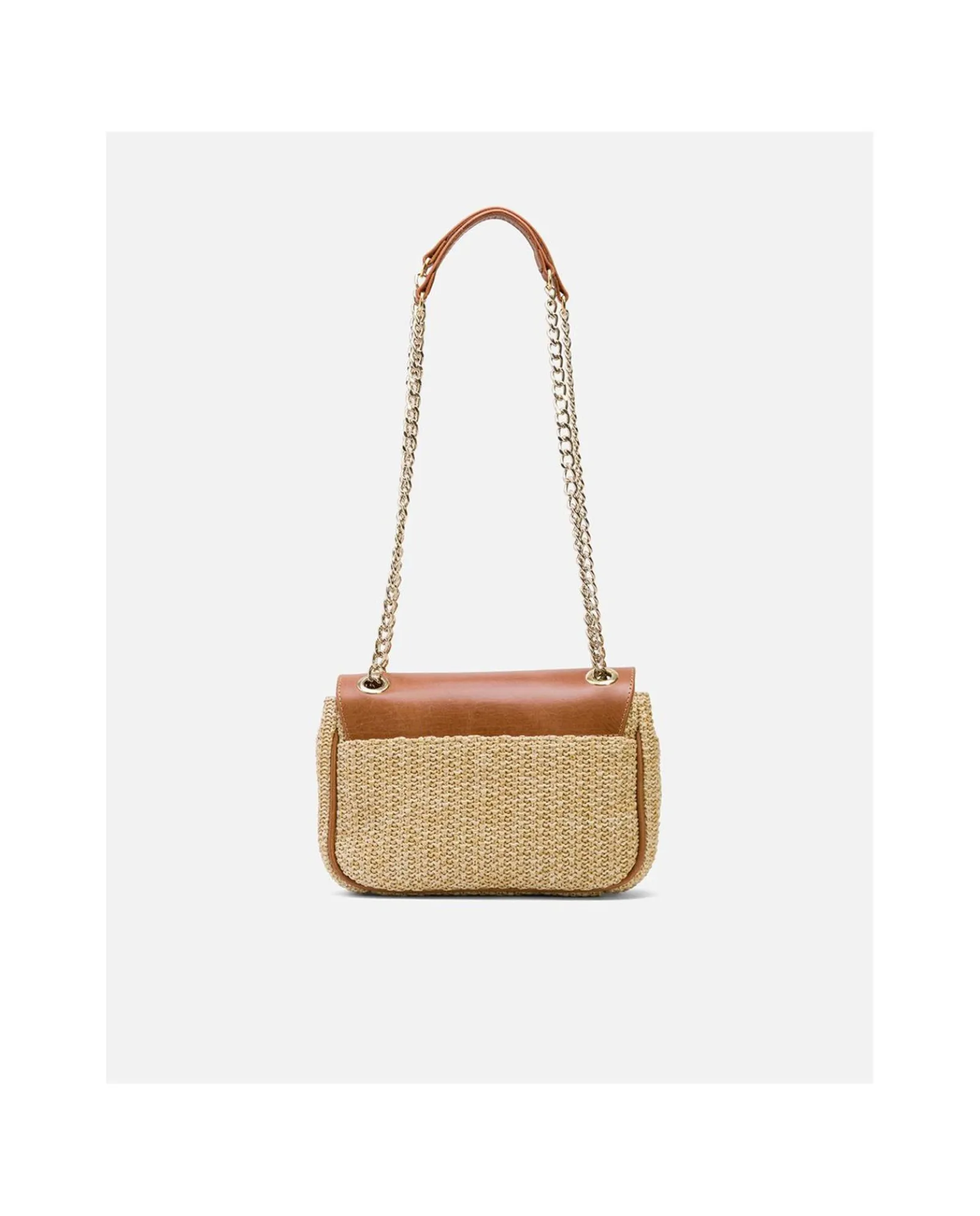 Shoppers Y Bolsos Hombro*Cuplé Bolso Caja Pequeno Rafia Beig