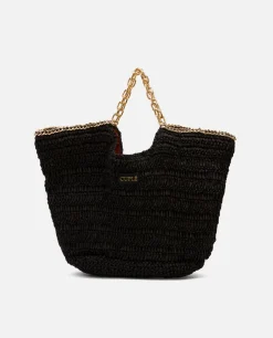 Capazos*Cuplé Bolso Capazo Rafia Negro