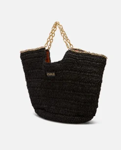 Capazos*Cuplé Bolso Capazo Rafia Negro
