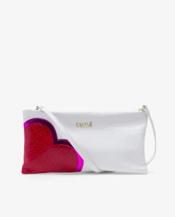 Bolsos Mano*Cuplé Bolso Corazon Napa Coco Blanco