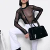 Shoppers Y Bolsos Hombro*Cuplé Bolso Rectangular Serraje Negro