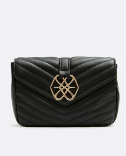 Bandoleras*Cuplé Bolso Satchel Con Cadena Piek Tecnopiel Negro