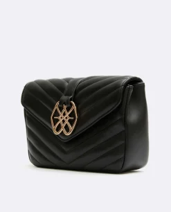 Bandoleras*Cuplé Bolso Satchel Con Cadena Piek Tecnopiel Negro