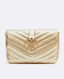 Bandoleras*Cuplé Bolso Satchel Con Cadena Piek Tecnopiel Oro