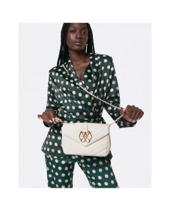 Bandoleras*Cuplé Bolso Satchel Con Cadena Piek Tecnopiel Blanco