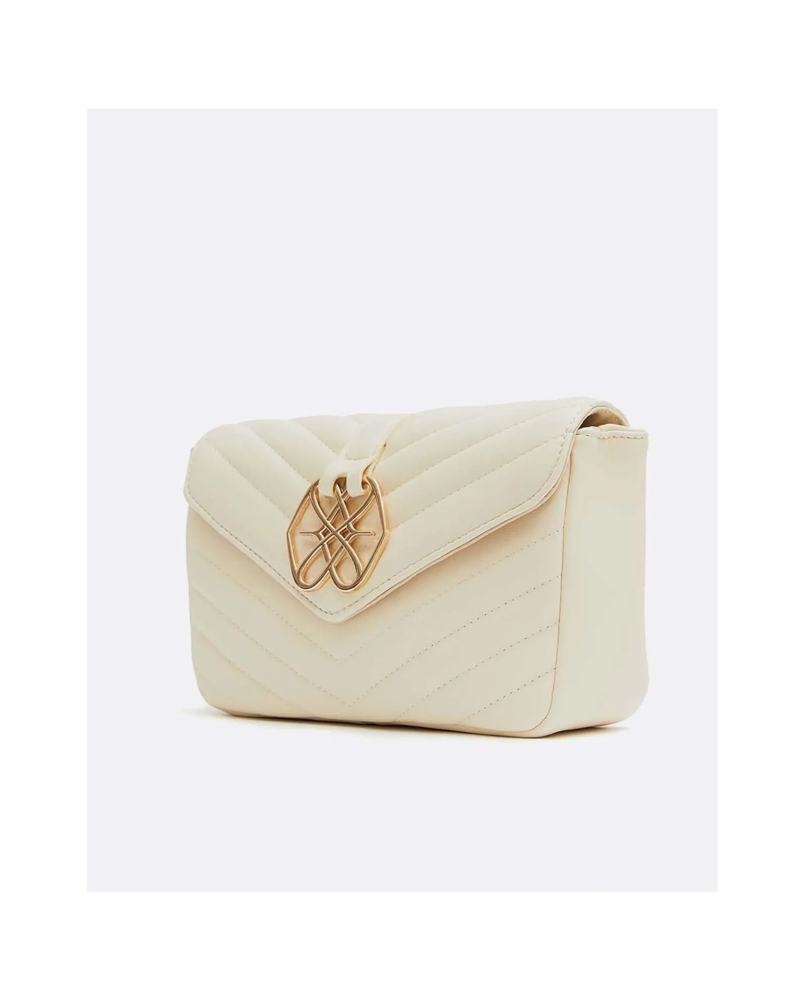 Bandoleras*Cuplé Bolso Satchel Con Cadena Piek Tecnopiel Blanco