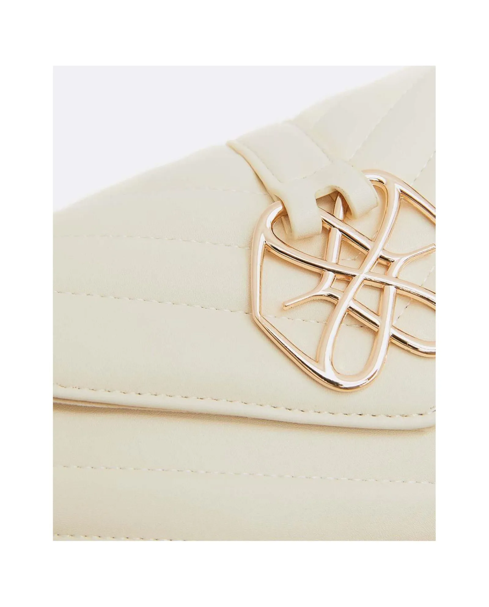 Bandoleras*Cuplé Bolso Satchel Con Cadena Piek Tecnopiel Blanco