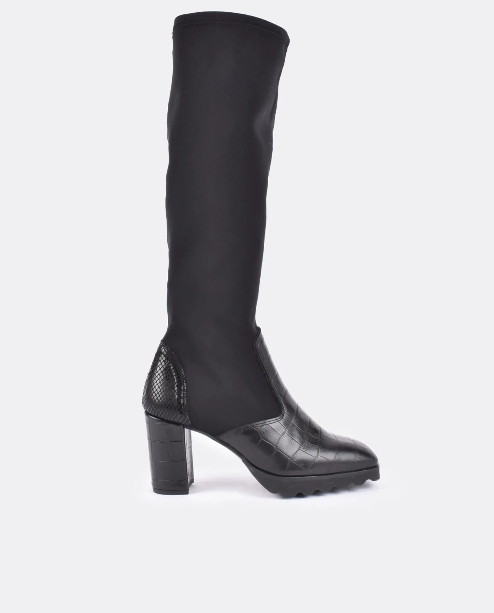 Botas Y Botines*Cuplé Bota Alta Pala Y Talon Licra/Coco Negro