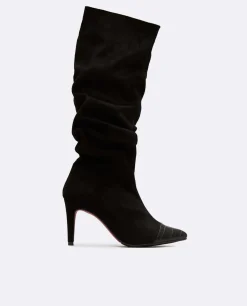 Botas Y Botines*Cuplé Bota Arrugada Ultrasuede Strech Negro