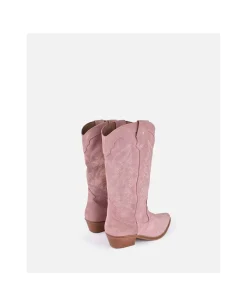 Botas Y Botines*Cuplé Bota Cowboy Tacón Bajo Serraje Antique
