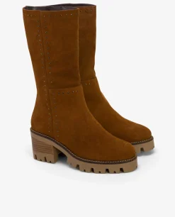 Botas Y Botines*Cuplé Bota Microtachas Serraje Cuero