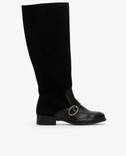 Botas Y Botines*Cuplé Bota Montar Serraje Negro