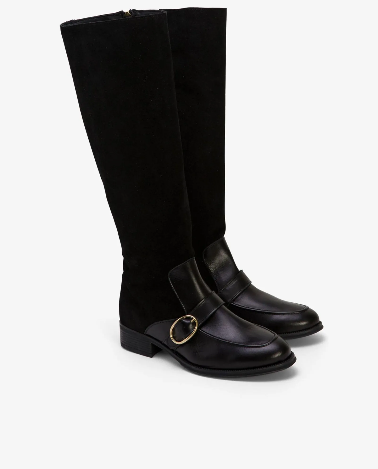 Botas Y Botines*Cuplé Bota Montar Serraje Negro