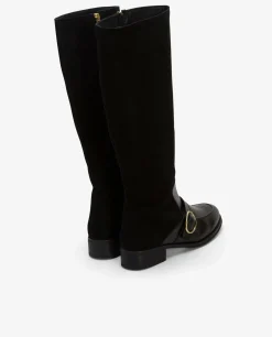 Botas Y Botines*Cuplé Bota Montar Serraje Negro