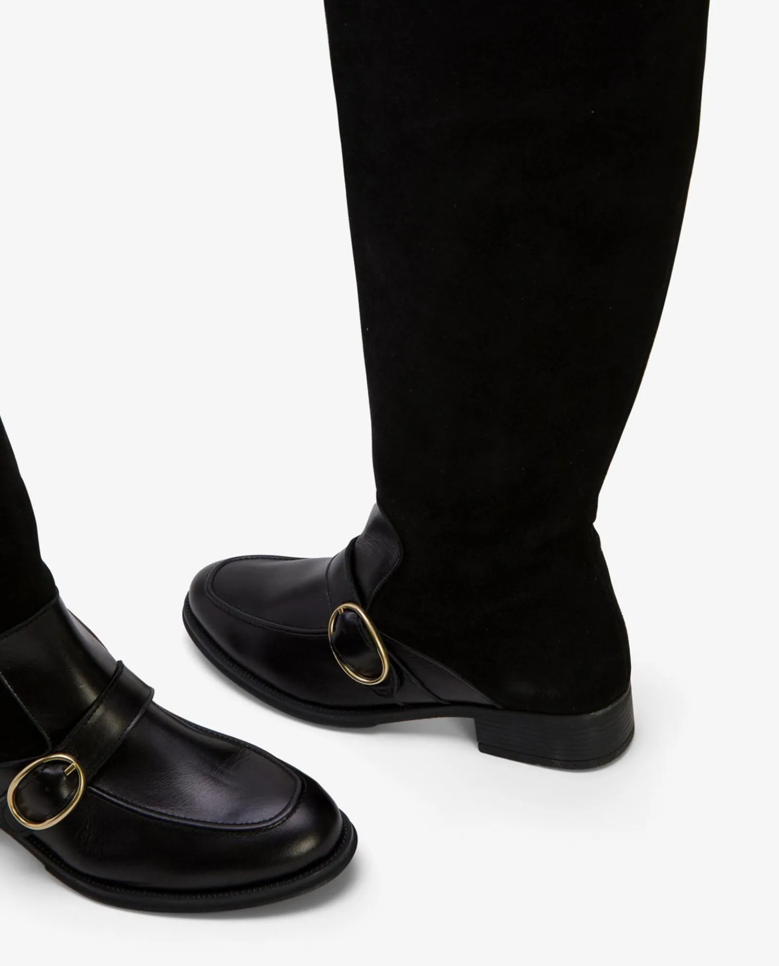 Botas Y Botines*Cuplé Bota Montar Serraje Negro