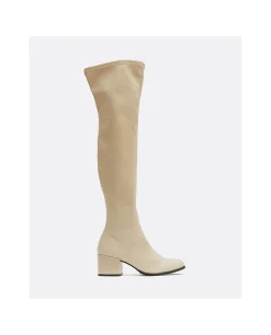 Botas Y Botines*Cuplé Bota Mosquetera Strech Napa Licra Camel