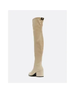 Botas Y Botines*Cuplé Bota Mosquetera Strech Napa Licra Camel