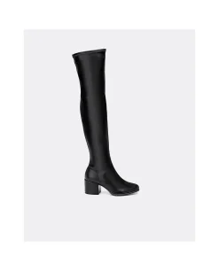 Botas Y Botines*Cuplé Bota Mosquetera Strech Napa Licra Negro