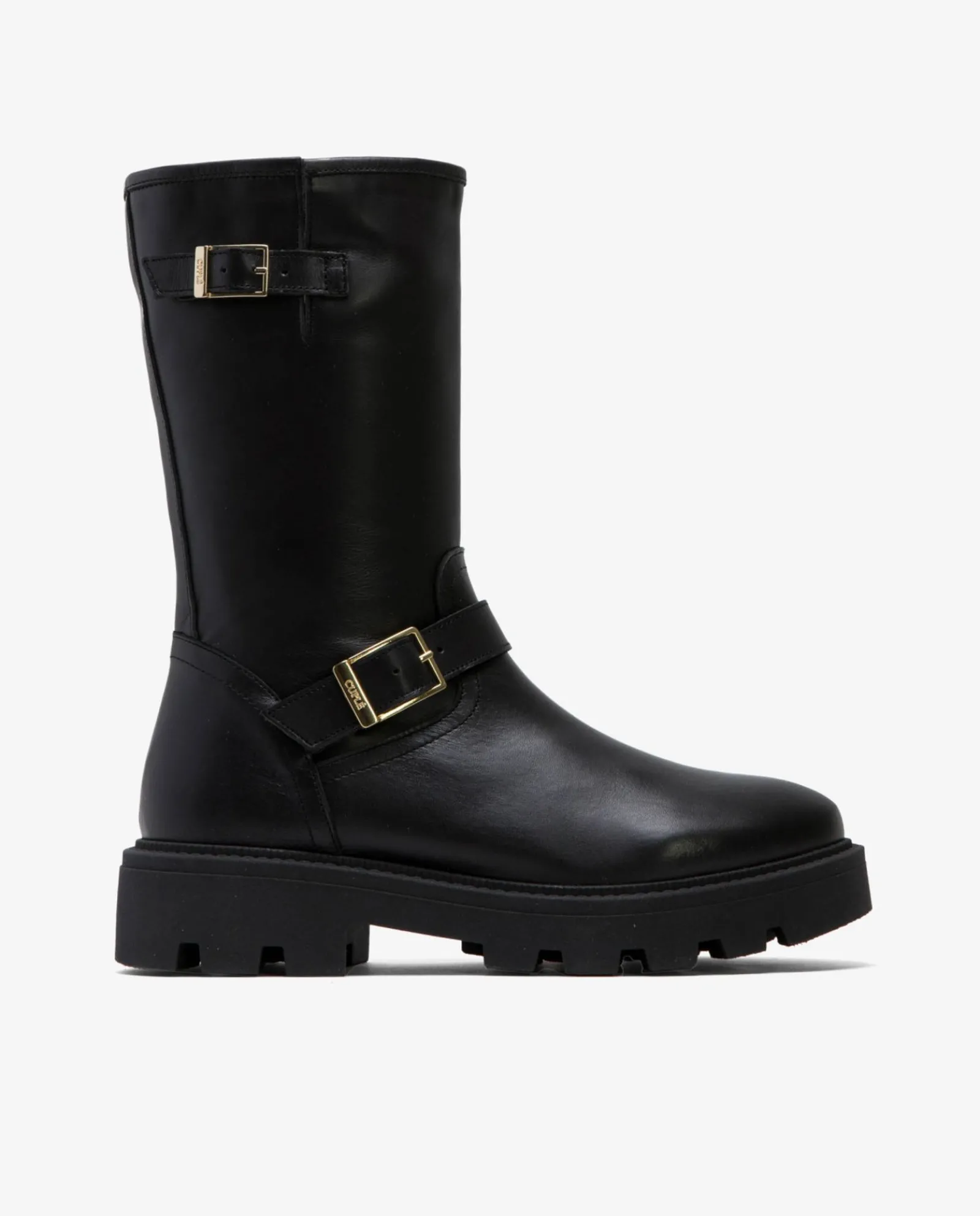 Botas Y Botines*Cuplé Bota Motera Napa Negro