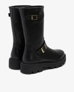 Botas Y Botines*Cuplé Bota Motera Napa Negro