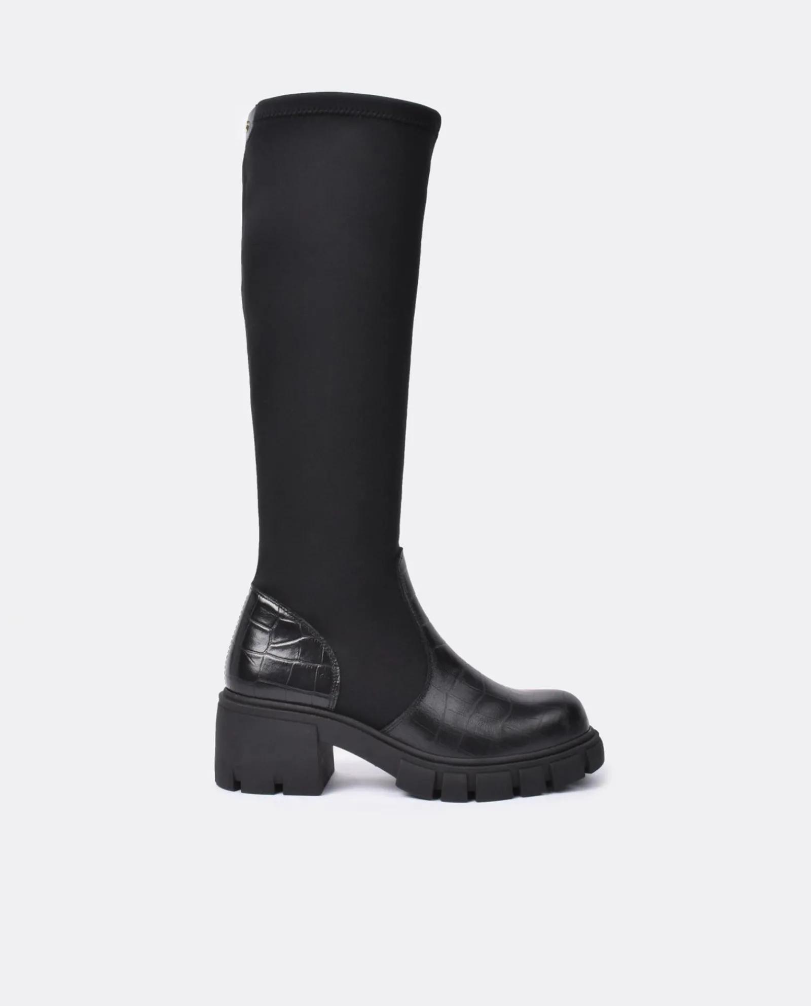 Botas Y Botines*Cuplé Bota Pala Y Talon Licra/Coco Negro