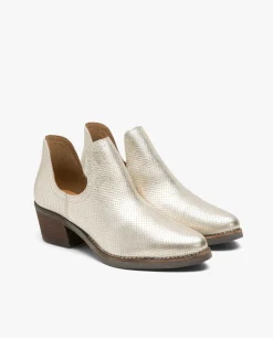 Botas Y Botines*Cuplé Botin Abertura Piel Metalizado