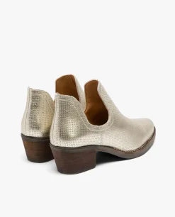 Botas Y Botines*Cuplé Botin Abertura Piel Metalizado