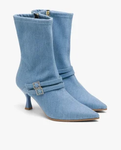 Botas Y Botines*Cuplé Botin Hebilla Vaquero Azul