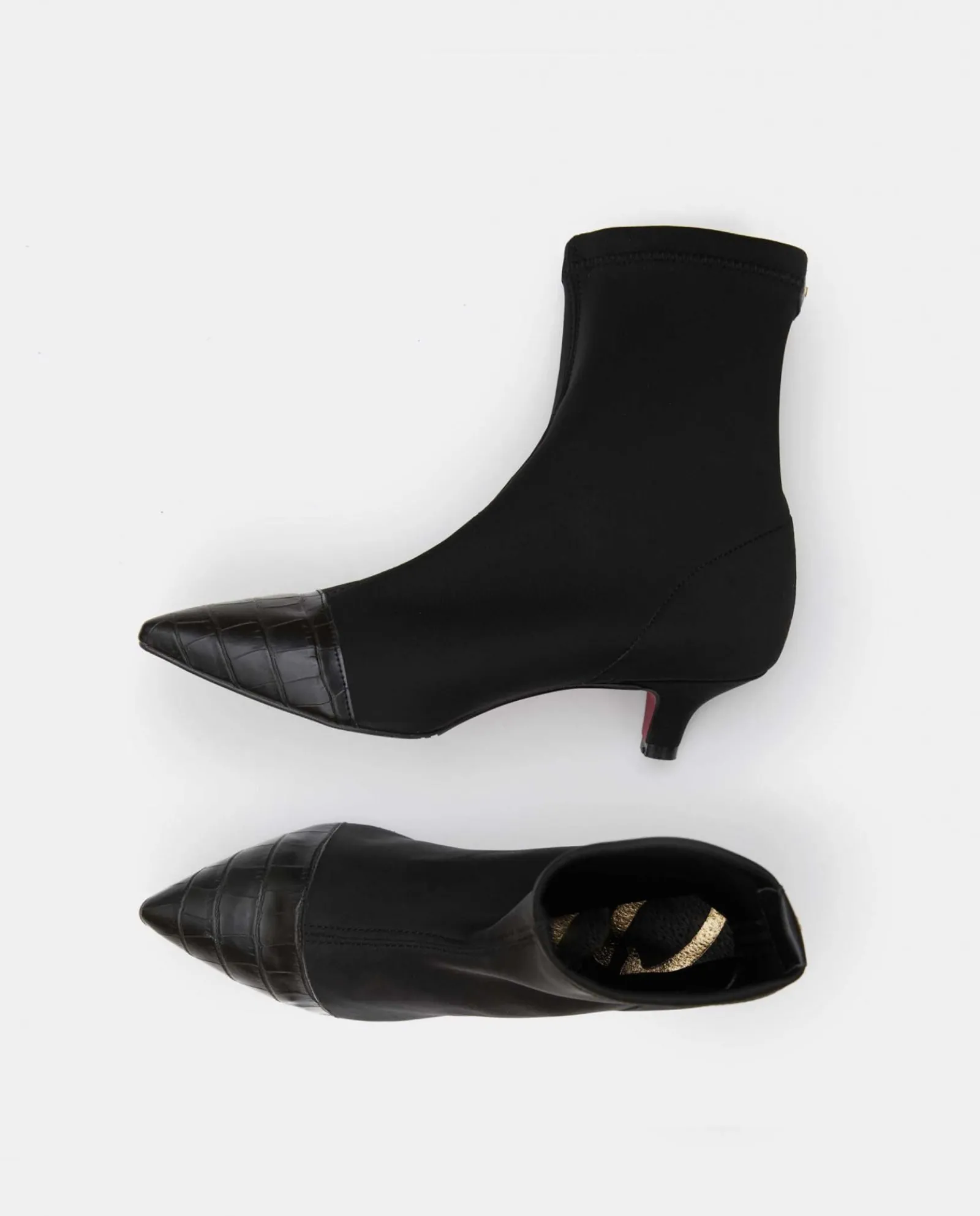 Botas Y Botines*Cuplé Botin Licra Strech Negro
