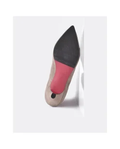 Botas Y Botines*Cuplé Botin Licra Tacón Bajo Ultrasuede Strech Taupe