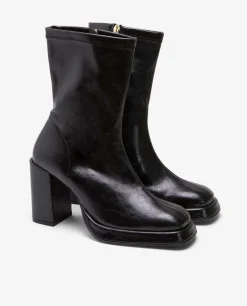 Botas Y Botines*Cuplé Botin Plataforma Tecnopiel Negro