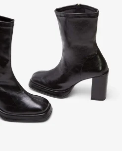 Botas Y Botines*Cuplé Botin Plataforma Tecnopiel Negro