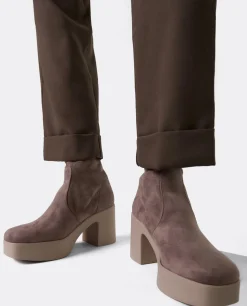 Botas Y Botines*Cuplé Botin Plataforma Ultrasuede Strech Vison