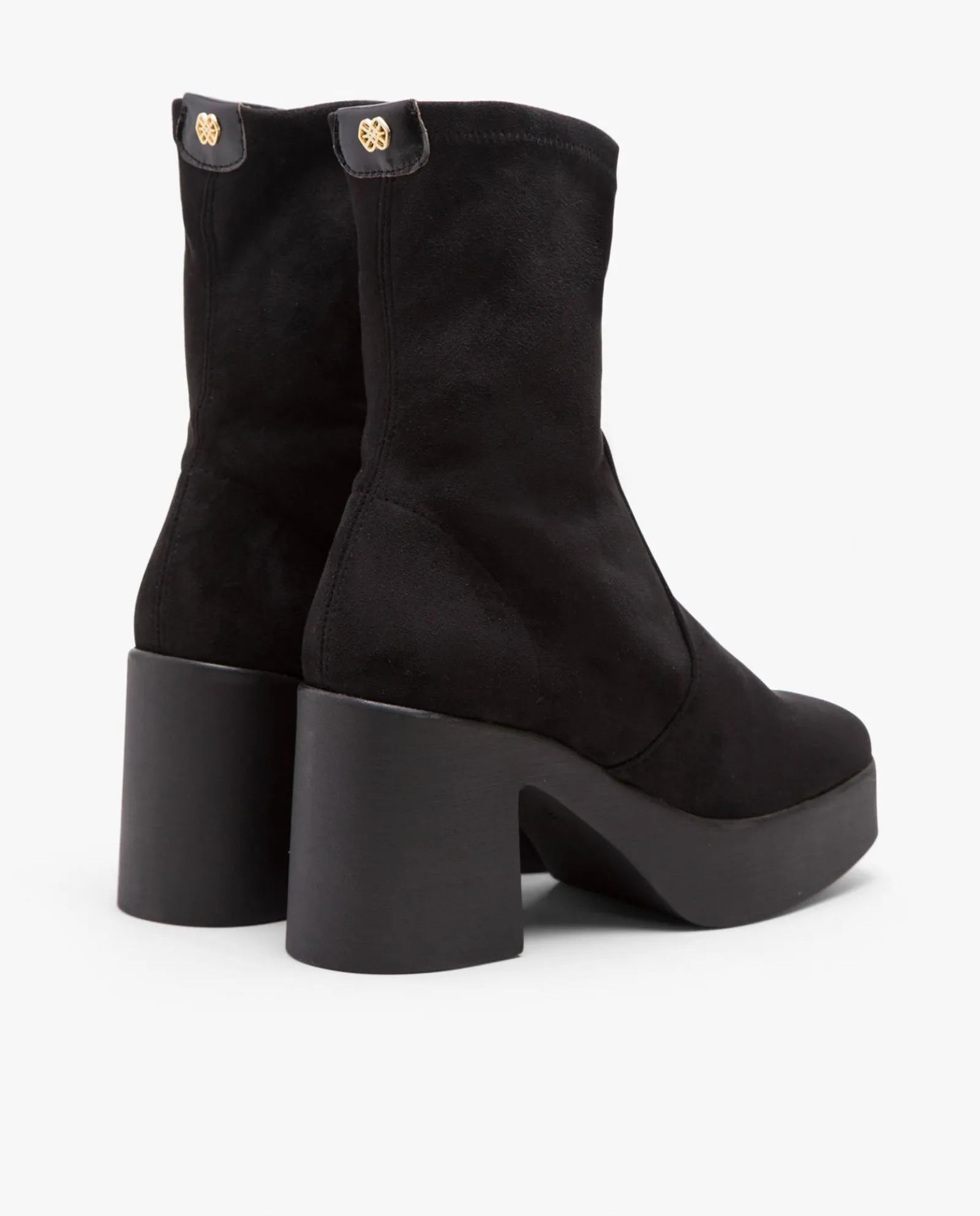 Botas Y Botines*Cuplé Botin Plataforma Ultrasuede Strech Negro
