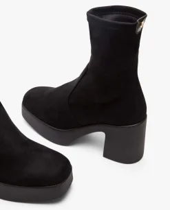 Botas Y Botines*Cuplé Botin Plataforma Ultrasuede Strech Negro