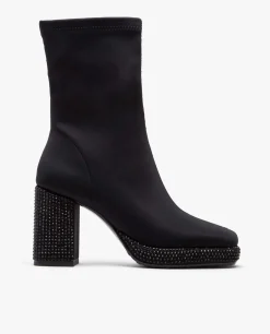 Botas Y Botines*Cuplé Botin Plfma Strass Licra Strech Negro
