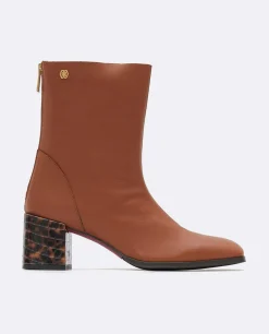 Botas Y Botines*Cuplé Botin Punta Cuadrada Napa Marron