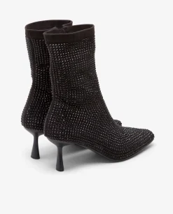 Botas Y Botines*Cuplé Botin Strass T/F Licra Strech Negro