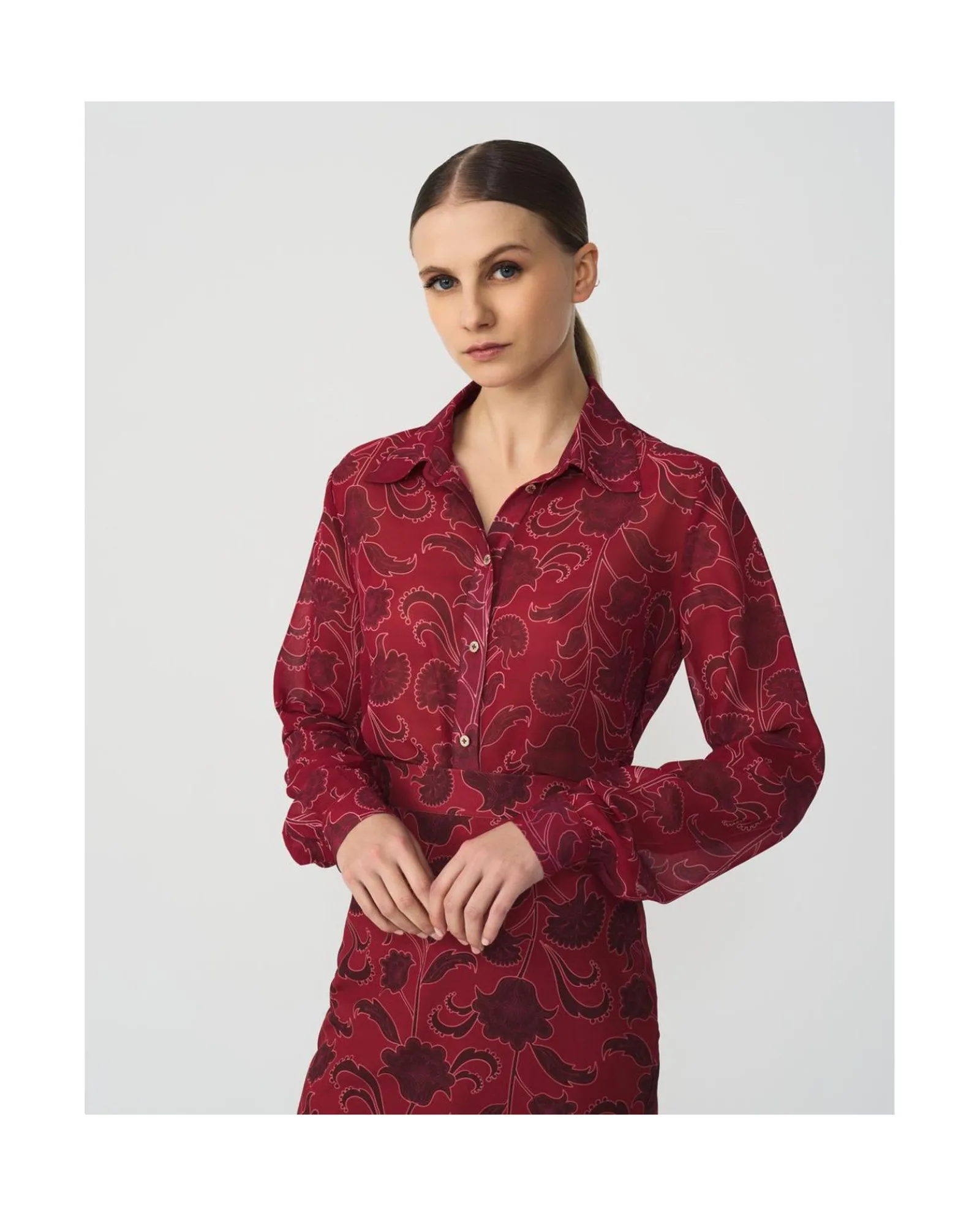 Camisas Y Tops*Cuplé Camisa Gasa Estampado Flor Cool