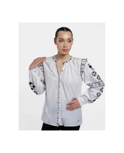 Camisas Y Tops*Cuplé Camisa Mangas Bordadas Algodon Blanco