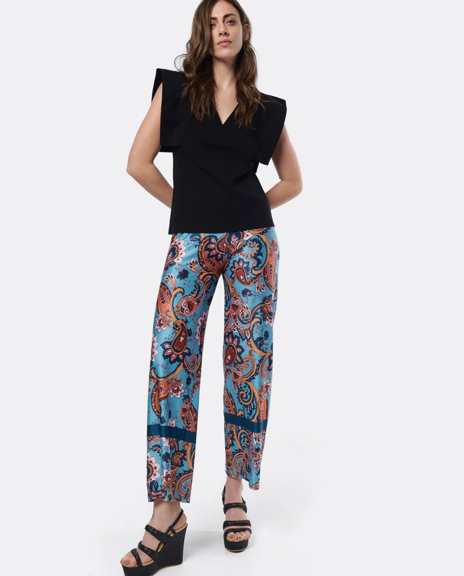 Camisas Y Tops*Cuplé Camiseta Geometrica Punto Negro